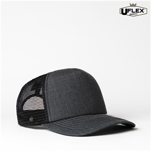 UFLEX U15502 UFLEX SNAP BACK TRUCKER - CHARCOAL/BLACK MESH