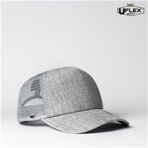 UFLEX U15502 UFLEX SNAP BACK TRUCKER - GREY MELANGE MESH