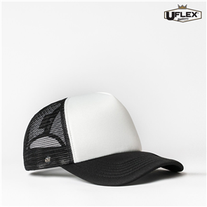 UFLEX U15502 UFLEX SNAP BACK TRUCKER - WHITE/BLACK MESH