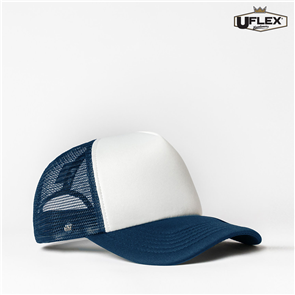 UFLEX U15502 UFLEX SNAP BACK TRUCKER - WHITE/NAVY MESH