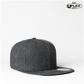 UFLEX U15604 UFLEX FLAT PEAK 6 PANEL FITTED - CHARCOAL MELANGE