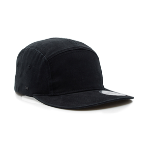 UFLEX U22505 UFLEX WASHED COTTON 5 PANEL CAP - BLACK