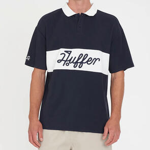 HUFFER GOLF PAR LINE SS POLO NAVY/CHALK
