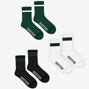 HUFFER HFR RIB SOCK/ALL STARS 3 PACK BLACK PINE WHITE