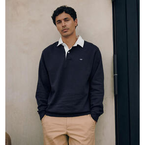 HUFFER CLASSIC RUGBY FLEECE JERSEY/3BALL NAVY