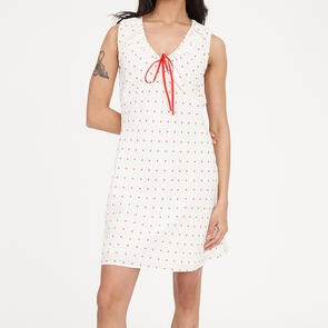 HUFFER BARDOT CELINE MINI DRESS CHALK/RED