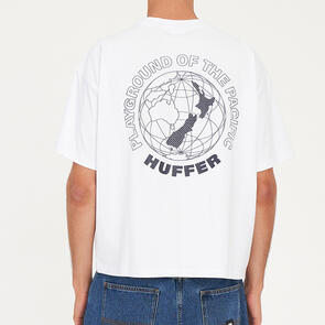HUFFER BLOCK CROP TEE 220/HOTSPOT WHITE