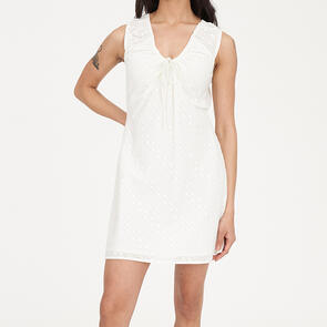 HUFFER BRODERIE CELINE MINI DRESS CHALK
