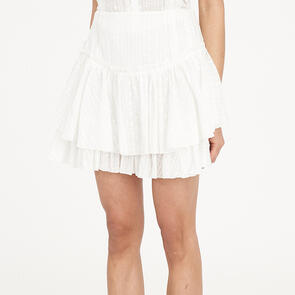 HUFFER BRODERIE RUFFLE SKIRT CHALK