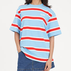 HUFFER BROOKLYN RELAX TEE BLUE/POPPY