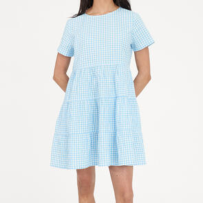 HUFFER WOMENS CATALINA MILLY DRESS BLUE/CHALK