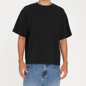 HUFFER CROP WAFFLE SUP TEE BLACK