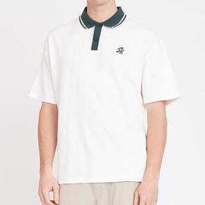 HUFFER GOLF CHECK PAR SS POLO CHALK FOREST