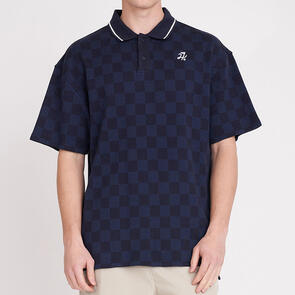 HUFFER GOLF CHECK PAR SS POLO NAVY