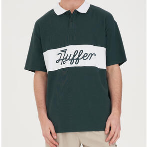 HUFFER GOLF PAR LINE SS POLO/GOLF GREEN/WHITE