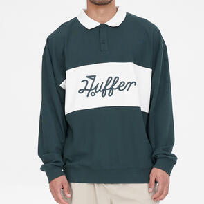 HUFFER GOLF PIQUE RUGBY CREW GOLF GREEN