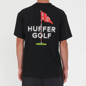 HUFFER GOLF SUP TEE 220/FLAGGED BLACK