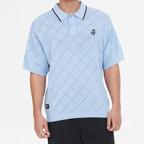 HUFFER GOLF TRUE KNIT POLO ICE BLUE