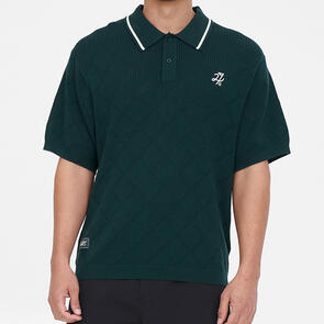 HUFFER GOLF TRUE KNIT POLO GOLF GREEN