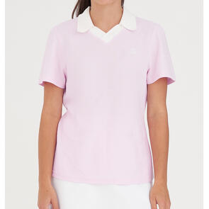 HUFFER GOLF WOMENS BIRDIE POLO/CAMELLIA/WHITE