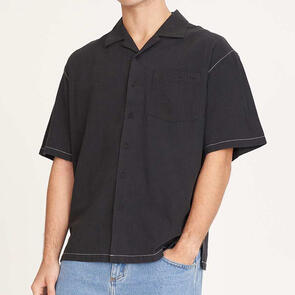 HUFFER HAVANA STITCHED BOX SHIRT BLACK