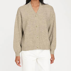 HUFFER KENDALL CARDIGAN OAT MARLE