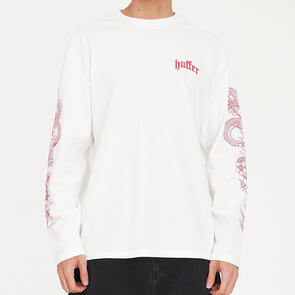 HUFFER LS BLOCK TEE 220/COILED CHALK