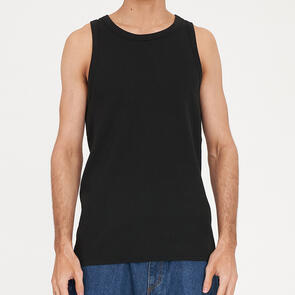 HUFFER MENS RIB TANK BLACK