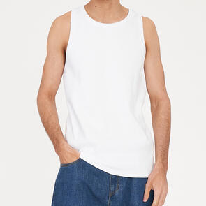HUFFER MENS RIB TANK WHITE