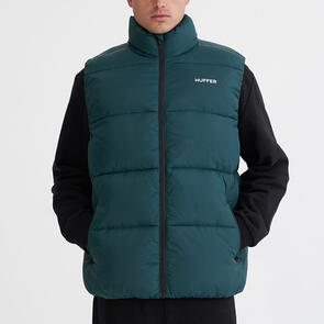 HUFFER STREET PUFFER VEST DEEP EMERALD