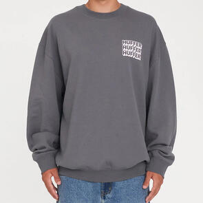 HUFFER MENS WEEKEND CREW/8-BIT FLINT GREY