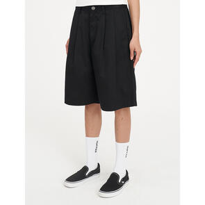 HUFFER OXFORD PLEATED SHORT BLACK