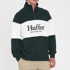 HUFFER PANEL 1/4 ZIP JERSEY EMERALD