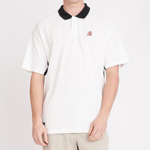 HUFFER PIQUE PANEL SS POLO CHALK/BASALT