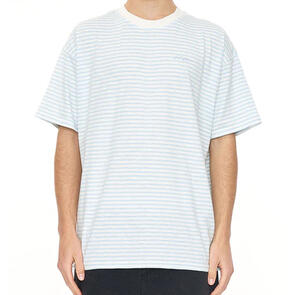 HUFFER STRIPE BLOCK TEE CLUB BLUE/CHALK