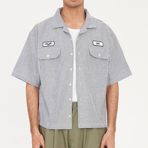 HUFFER STRIPE COSTA SHIRT CHARCOAL STRIPE