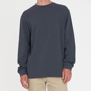 HUFFER WAFFLE LS SUP TEE ASPHALT