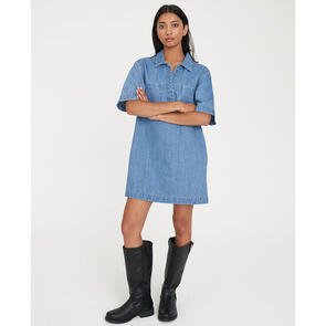 HUFFER WOMENS AVERY DENIM DRESS PARIS BLUE