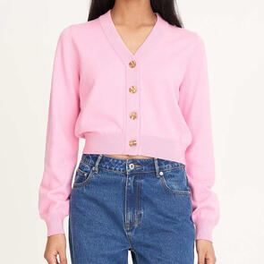 HUFFER WOMENS BIBI KNIT CARDIGAN LYCHEE