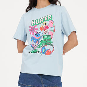 HUFFER WOMENS CLASSIC 170 TEE ROADIE Y2K BLUE