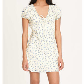 HUFFER WOMENS DAWN CELINE MINI DRESS BUTTER