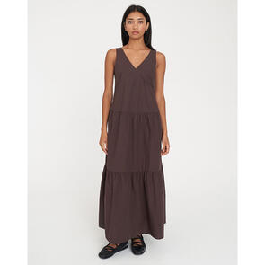 HUFFER WOMENS FREIDA MAXI DRESS CHESTNUT