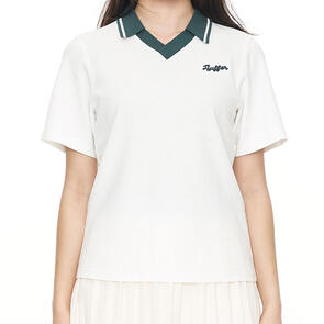 HUFFER WOMENS PIQUE SS POLO/CADDIE CHALK