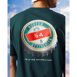 HUFFER X STEINLAGER BLOCK TEE 220/CAPPED EMERALD