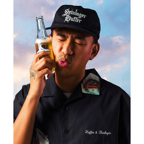 HUFFER X STEINLAGER SNAP BACK CAP/SHTACKED BLACK