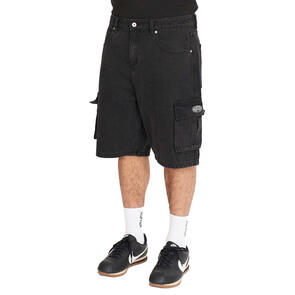 HUFFER XTRA BAGGY DENIM SHORT BLACK WASH