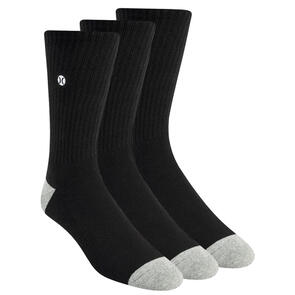 HURLEY 3PK MENS 1/2 TERRY CREW BLACK