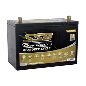 SUPER START BATTERIES AGM BATTERY DEEP CYCLE DUAL PURPOSE 12V 105AH 780CCA BY SSB (27LX MF) ULTRA HIGH PERFORMANCE