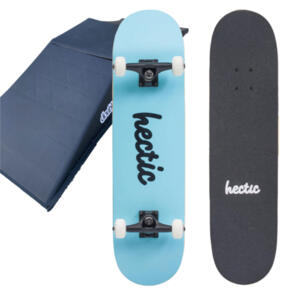 HECTIC BOARD CO COMPLETE BLUE 8 + DOUBLE$DOWN SKATE RAMP COMBO