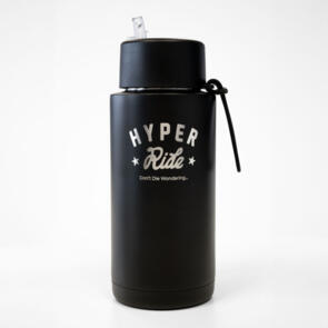 HYPER RIDE BLACK TRIPLE WALL VACUUM INSULATED CERAMIC STAINLESS WATER BOTTLE 30OZ (1L)